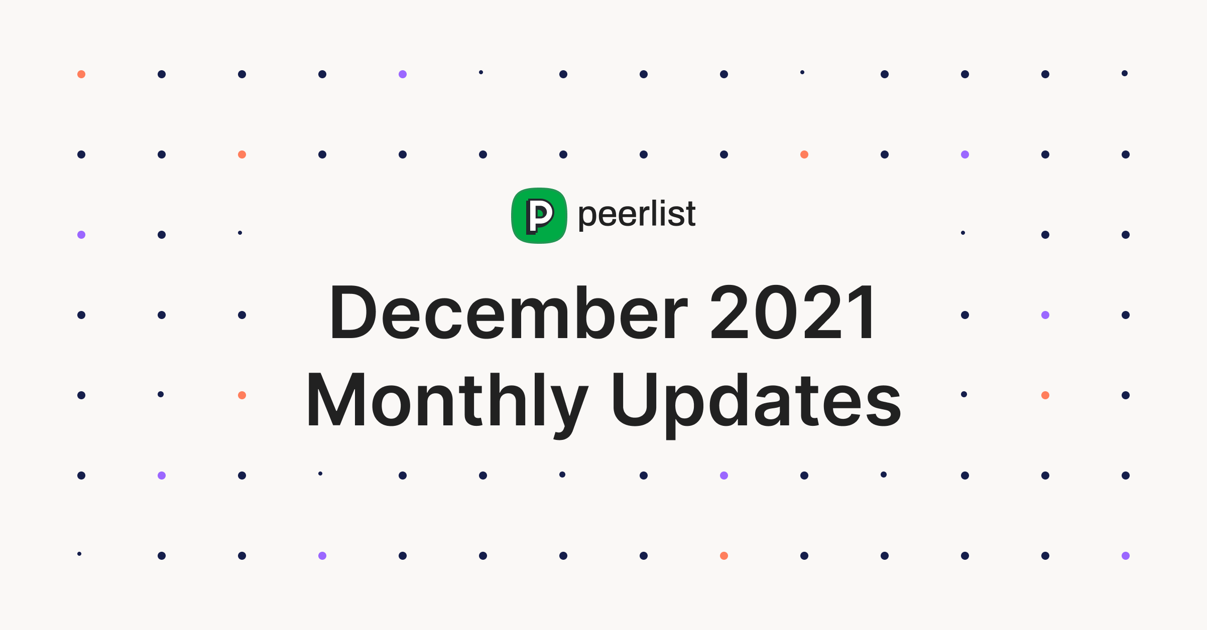 Peerlist December Release • 12.2021