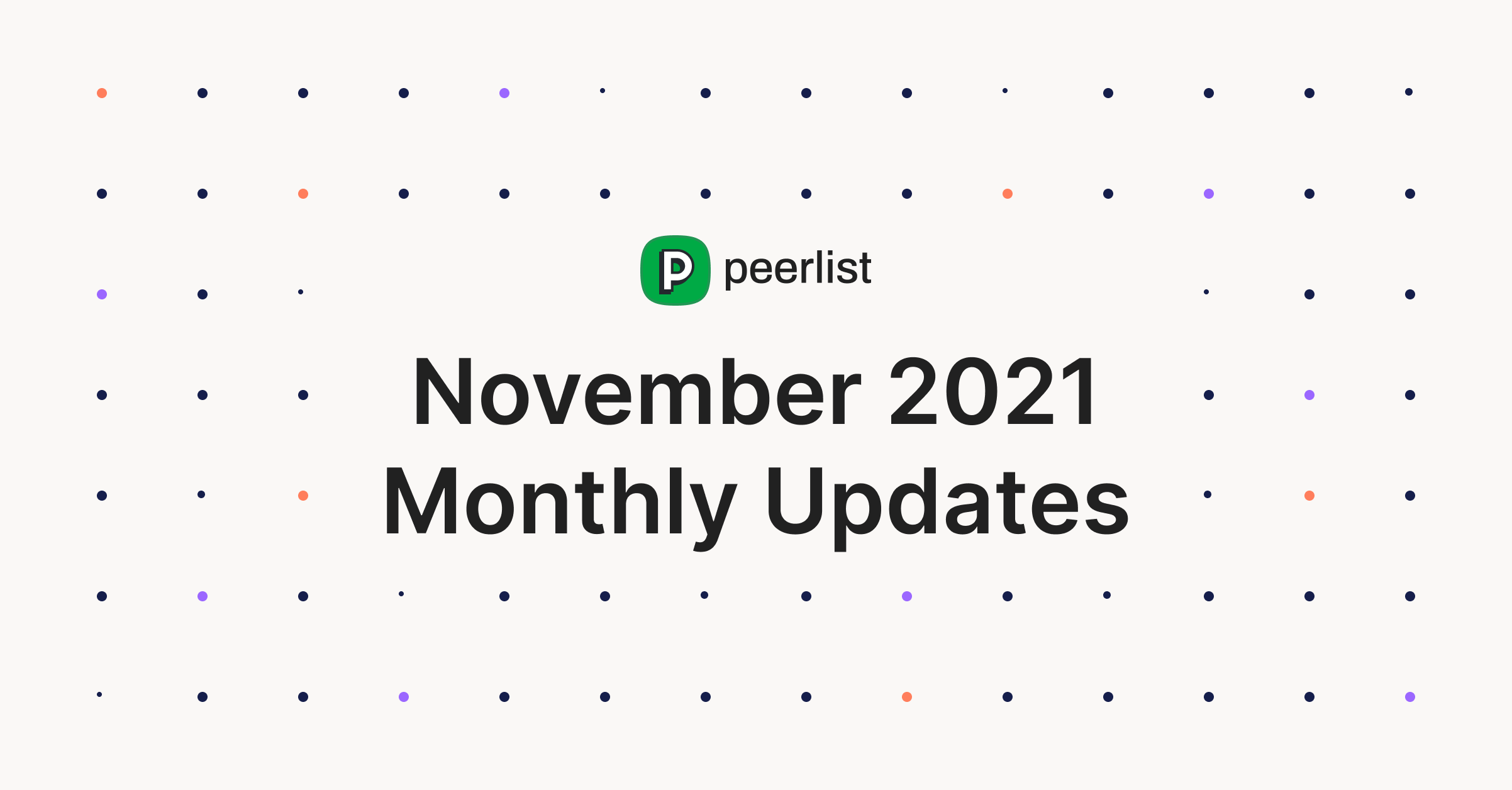 Peerlist November Release • 11.2021