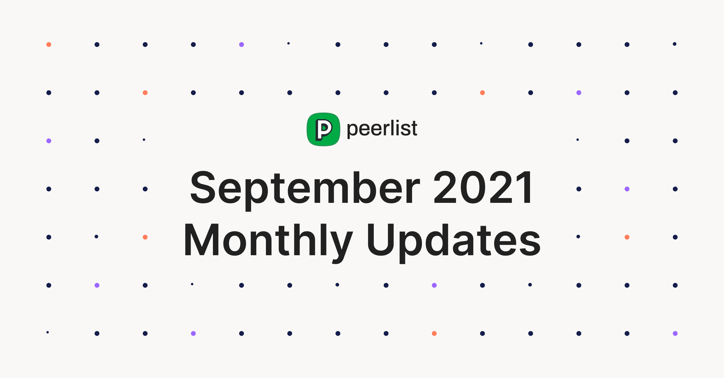 Peerlist September Release • 09.2021